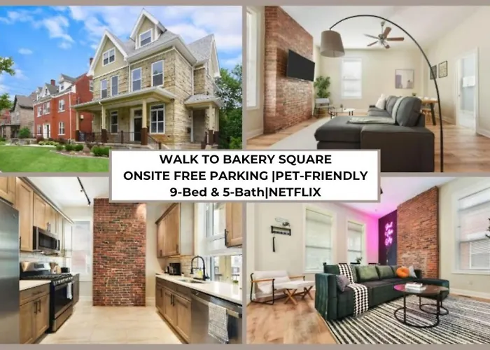 Netflix+bbq+9bedrooms With Parking Near Bakery Sq. Apartment